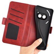 Nothing Phone (2a) / Nothing Phone (2a) Plus Hoesje - MobyDefend Luxe Wallet Book Case (Sluiting Zijkant) - Rood
