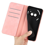 Nothing Phone (2a) / Nothing Phone (2a) Plus Hoesje - Luxe Wallet Bookcase (Magnetische Sluiting) - Roze