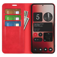 Nothing Phone (2a) / Nothing Phone (2a) Plus Hoesje - Luxe Wallet Bookcase (Magnetische Sluiting) - Rood