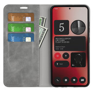Nothing Phone (2a) / Nothing Phone (2a) Plus Hoesje - Luxe Wallet Bookcase (Magnetische Sluiting) - Grijs