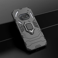 Nothing Phone (2a) / Nothing Phone (2a) Plus Hoesje - MobyDefend Dubbelgelaagde Pantsercase Met Standaard - Zwart
