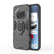 Nothing Phone (2a) / Nothing Phone (2a) Plus Hoesje - MobyDefend Dubbelgelaagde Pantsercase Met Standaard - Zwart