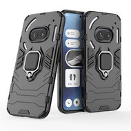 Nothing Phone (2a) / Nothing Phone (2a) Plus Hoesje - MobyDefend Dubbelgelaagde Pantsercase Met Standaard - Zwart