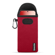 Nothing Phone (2a) / Nothing Phone (2a) Plus Hoesje - MobyDefend Neopreen Pouch Met Karabijnhaak - Insteekhoesje - Riemlus Hoesje - Rood