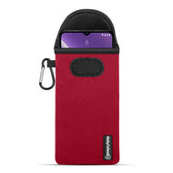 Hoesje voor Nokia G42 - MobyDefend Neopreen Pouch Met Karabijnhaak - Insteekhoesje - Riemlus Hoesje - Rood