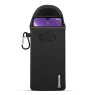 Hoesje voor Nokia G42 - MobyDefend Neopreen Pouch Met Karabijnhaak - Insteekhoesje - Riemlus Hoesje - Zwart