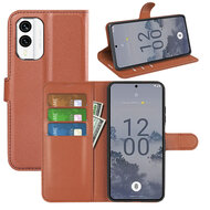 Nokia X30 Hoesje - MobyDefend Kunstleren Wallet Book Case (Sluiting Voorkant) - Bruin