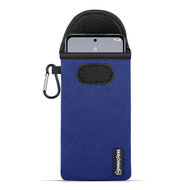 Hoesje voor Nokia X30 - MobyDefend Neopreen Pouch Met Karabijnhaak - Insteekhoesje - Riemlus Hoesje - Blauw