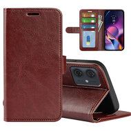 Motorola Moto G54 Hoesje - MobyDefend Wallet Book Case (Sluiting Achterkant) - Bruin