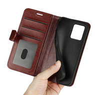 Motorola Moto G54 Hoesje - MobyDefend Wallet Book Case (Sluiting Achterkant) - Bruin