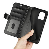 Motorola Moto G54 Hoesje - MobyDefend Wallet Book Case (Sluiting Achterkant) - Zwart