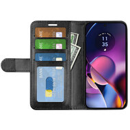 Motorola Moto G54 Hoesje - MobyDefend Wallet Book Case (Sluiting Achterkant) - Zwart