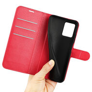 Motorola Moto G54 Hoesje - MobyDefend Kunstleren Wallet Book Case (Sluiting Voorkant) - Rood