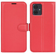 Motorola Moto G54 Hoesje - MobyDefend Kunstleren Wallet Book Case (Sluiting Voorkant) - Rood