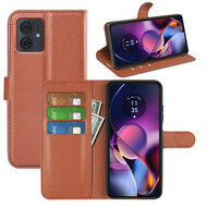Motorola Moto G54 Hoesje - MobyDefend Kunstleren Wallet Book Case (Sluiting Voorkant) - Bruin