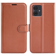Motorola Moto G54 Hoesje - MobyDefend Kunstleren Wallet Book Case (Sluiting Voorkant) - Bruin