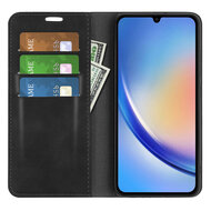 Samsung Galaxy A35 Hoesje - Luxe Wallet Bookcase (Magnetische Sluiting) - Zwart