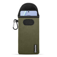 Hoesje voor Motorola Moto G84 - MobyDefend Neopreen Pouch Met Karabijnhaak - Insteekhoesje - Riemlus Hoesje - Groen