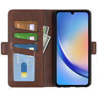 Samsung Galaxy A35 Hoesje - MobyDefend Luxe Wallet Book Case (Sluiting Zijkant) - Bruin