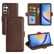Samsung Galaxy A35 Hoesje - MobyDefend Luxe Wallet Book Case (Sluiting Zijkant) - Bruin