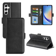 Samsung Galaxy A35 Hoesje - MobyDefend Luxe Wallet Book Case (Sluiting Zijkant) - Zwart