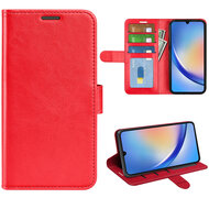 Samsung Galaxy A35 Hoesje - MobyDefend Wallet Book Case (Sluiting Achterkant) - Rood