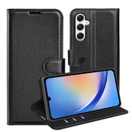 Samsung Galaxy A35 Hoesje - MobyDefend Kunstleren Wallet Book Case (Sluiting Voorkant) - Zwart