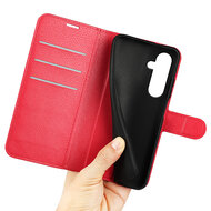 Samsung Galaxy A35 Hoesje - MobyDefend Kunstleren Wallet Book Case (Sluiting Voorkant) - Rood
