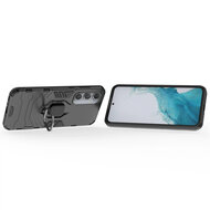 Samsung Galaxy A35 Hoesje - MobyDefend Dubbelgelaagde Pantsercase Met Standaard - Zwart