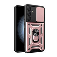 Samsung Galaxy A35 Hoesje - MobyDefend Pantsercase Met Draaibare Ring - Ros&eacute;