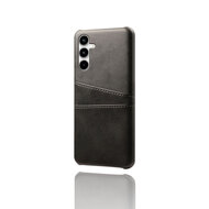 Samsung Galaxy A35 Hoesje - MobyDefend Lederen Backcover Met Vakjes Voor Pasjes - Zwart