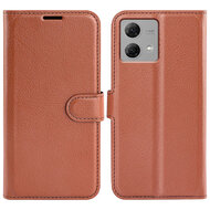 Motorola Moto G84 Hoesje - MobyDefend Kunstleren Wallet Book Case (Sluiting Voorkant) - Bruin
