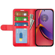 Motorola Moto G84 Hoesje - MobyDefend Wallet Book Case (Sluiting Achterkant) - Rood