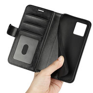 Motorola Moto G84 Hoesje - MobyDefend Wallet Book Case (Sluiting Achterkant) - Zwart
