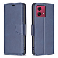 Motorola Moto G84 Hoesje - MobyDefend Wallet Book Case Met Koord - Blauw