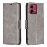 Motorola Moto G84 Hoesje - MobyDefend Wallet Book Case Met Koord - Grijs