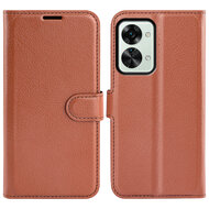 OnePlus Nord 2T Hoesje - MobyDefend Kunstleren Wallet Book Case (Sluiting Voorkant) - Bruin