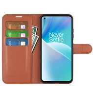 OnePlus Nord 2T Hoesje - MobyDefend Kunstleren Wallet Book Case (Sluiting Voorkant) - Bruin