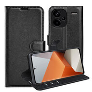 Xiaomi Redmi Note 13 Pro Plus Hoesje - MobyDefend Kunstleren Wallet Book Case (Sluiting Voorkant) - Zwart