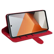 Xiaomi Redmi Note 13 Pro Plus Hoesje - MobyDefend Wallet Book Case (Sluiting Achterkant) - Rood