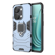 OnePlus Nord 3 Hoesje - MobyDefend Dubbelgelaagde Pantsercase Met Standaard - Blauw