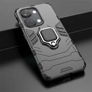 OnePlus Nord 3 Hoesje - MobyDefend Dubbelgelaagde Pantsercase Met Standaard - Zwart