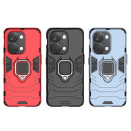 OnePlus Nord 3 Hoesje - MobyDefend Dubbelgelaagde Pantsercase Met Standaard - Zwart
