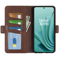 OnePlus Nord 3 Hoesje - MobyDefend Luxe Wallet Book Case (Sluiting Zijkant) - Bruin