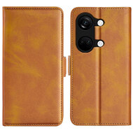 OnePlus Nord 3 Hoesje - MobyDefend Luxe Wallet Book Case (Sluiting Zijkant) - Lichtbruin