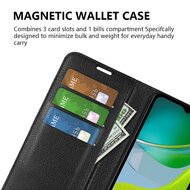 Motorola Moto E13 Hoesje - MobyDefend Kunstleren Wallet Book Case (Sluiting Voorkant) - Zwart