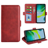 Motorola Moto E13 Hoesje - MobyDefend Luxe Wallet Book Case (Sluiting Zijkant) - Rood