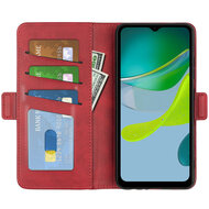 Motorola Moto E13 Hoesje - MobyDefend Luxe Wallet Book Case (Sluiting Zijkant) - Rood