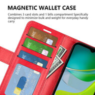 Motorola Moto E13 Hoesje - MobyDefend Wallet Book Case (Sluiting Achterkant) - Bruin