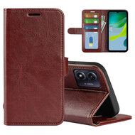 Motorola Moto E13 Hoesje - MobyDefend Wallet Book Case (Sluiting Achterkant) - Bruin